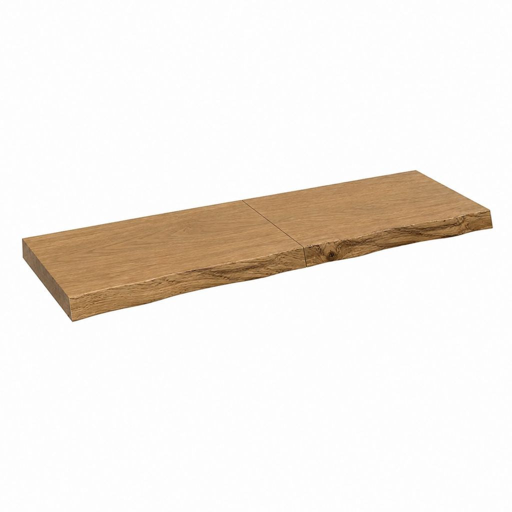Lot de 2 tablettes murales rectangulaires en chêne massif naturel 60 x 30 x 4 cm
