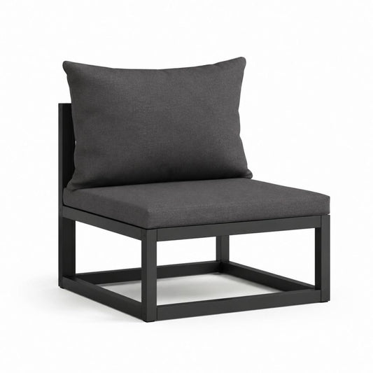 Fauteuil de jardin sans accoudoirs gris anthracite en acier et polyester 70 x 70 x 70 cm